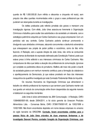 Relatório CPMI do Cachoeira parte 2