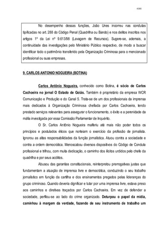 Relatório CPMI do Cachoeira parte 2