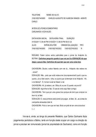 Relatório CPMI do Cachoeira parte 2