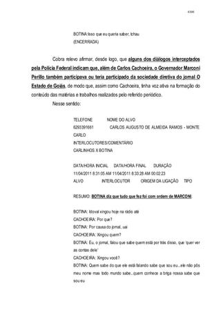 Relatório CPMI do Cachoeira parte 2