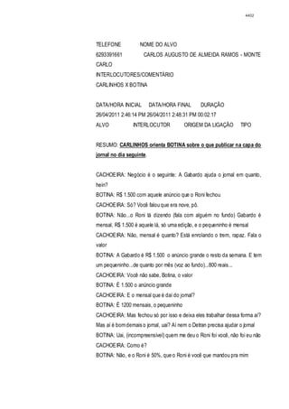 Relatório CPMI do Cachoeira parte 2