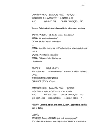 Relatório CPMI do Cachoeira parte 2