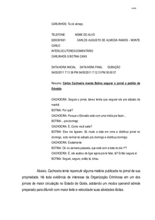 Relatório CPMI do Cachoeira parte 2