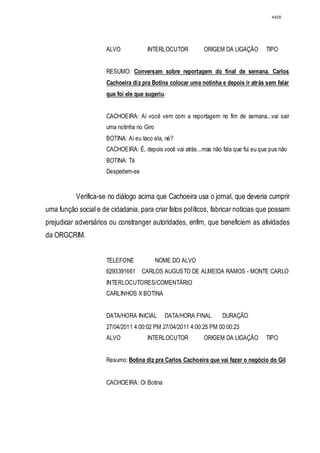 Relatório CPMI do Cachoeira parte 2