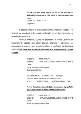 Relatório CPMI do Cachoeira parte 2