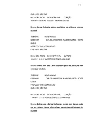 Relatório CPMI do Cachoeira parte 2