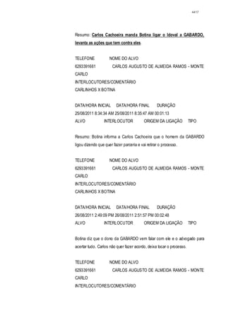 Relatório CPMI do Cachoeira parte 2