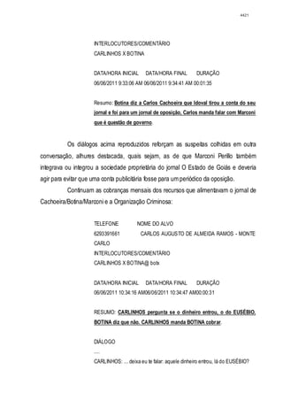 Relatório CPMI do Cachoeira parte 2