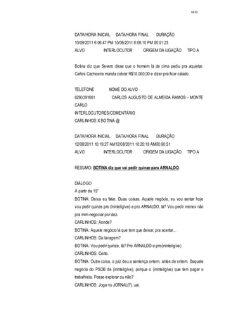 Relatório CPMI do Cachoeira parte 2