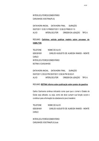 Relatório CPMI do Cachoeira parte 2