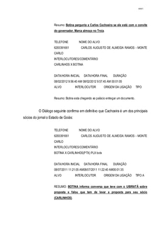 Relatório CPMI do Cachoeira parte 2