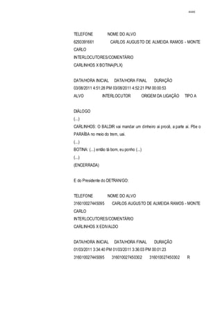 Relatório CPMI do Cachoeira parte 2