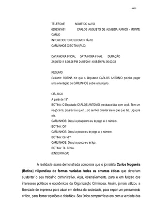 Relatório CPMI do Cachoeira parte 2