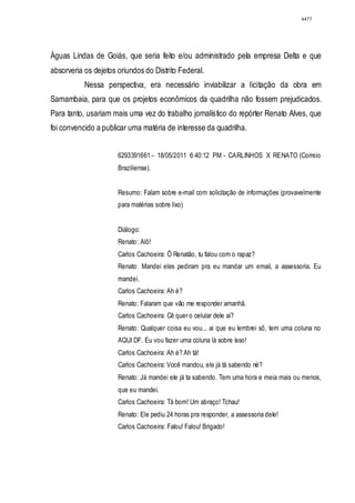 Relatório CPMI do Cachoeira parte 2