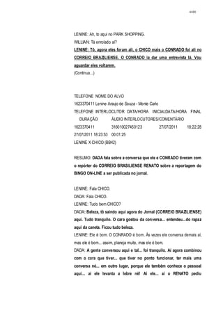 Relatório CPMI do Cachoeira parte 2