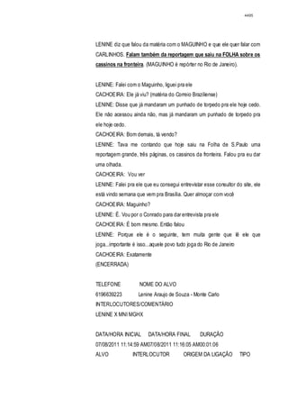 Relatório CPMI do Cachoeira parte 2