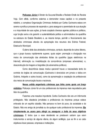 Relatório CPMI do Cachoeira parte 2