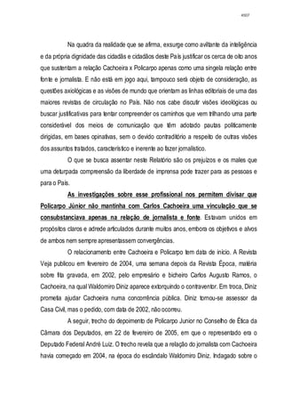 Relatório CPMI do Cachoeira parte 2