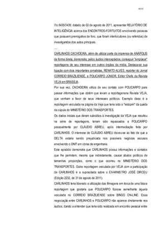 Relatório CPMI do Cachoeira parte 2