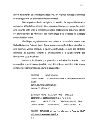 Relatório CPMI do Cachoeira parte 2