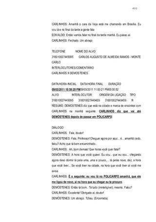 Relatório CPMI do Cachoeira parte 2