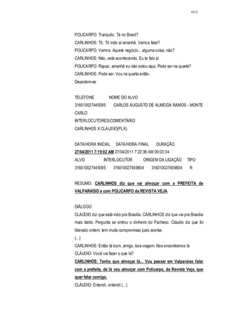 Relatório CPMI do Cachoeira parte 2