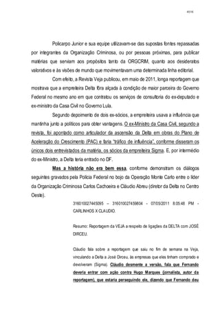 Relatório CPMI do Cachoeira parte 2