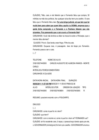 Relatório CPMI do Cachoeira parte 2