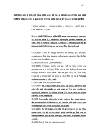 Relatório CPMI do Cachoeira parte 2