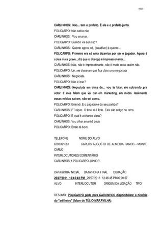 Relatório CPMI do Cachoeira parte 2