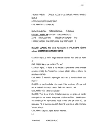 Relatório CPMI do Cachoeira parte 2