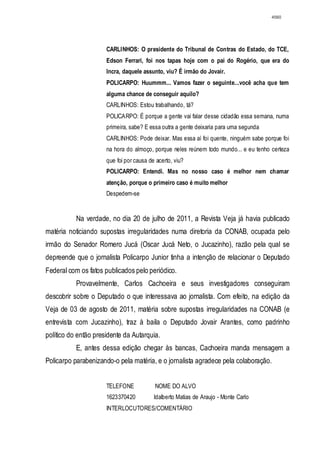 Relatório CPMI do Cachoeira parte 2