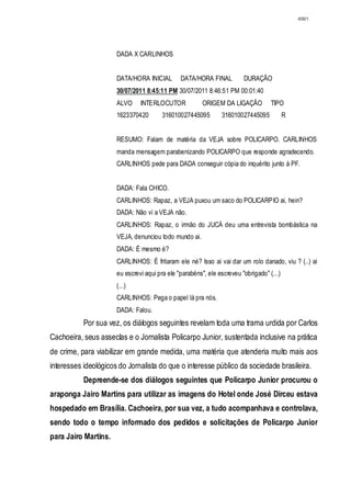 Relatório CPMI do Cachoeira parte 2