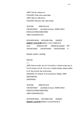 Relatório CPMI do Cachoeira parte 2