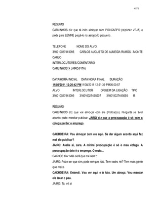 Relatório CPMI do Cachoeira parte 2