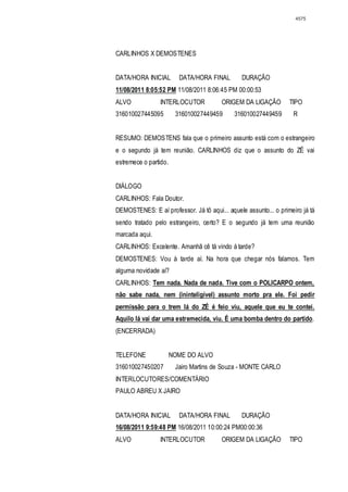 Relatório CPMI do Cachoeira parte 2