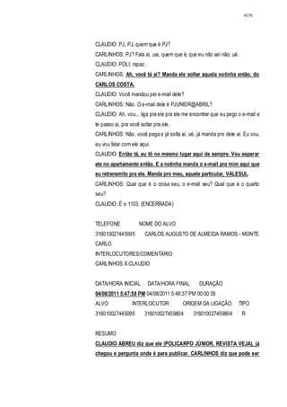 Relatório CPMI do Cachoeira parte 2