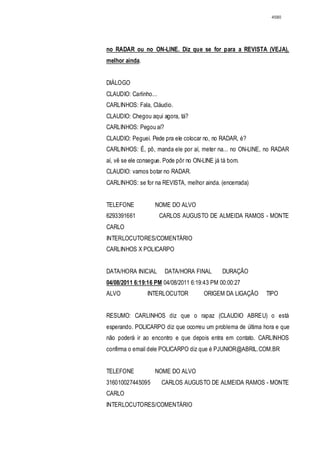 Relatório CPMI do Cachoeira parte 2