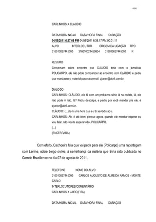 Relatório CPMI do Cachoeira parte 2