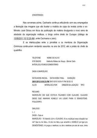 Relatório CPMI do Cachoeira parte 2