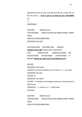 Relatório CPMI do Cachoeira parte 2