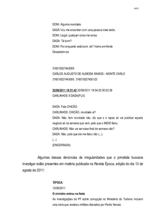 Relatório CPMI do Cachoeira parte 2