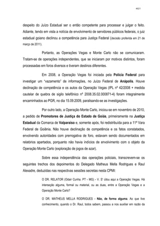 Relatório CPMI do Cachoeira parte 2