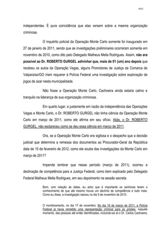 Relatório CPMI do Cachoeira parte 2