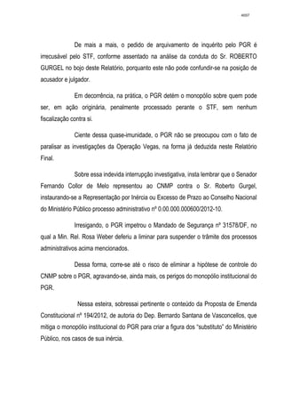 Relatório CPMI do Cachoeira parte 2