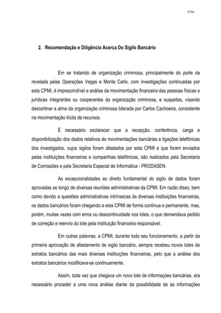 Relatório CPMI do Cachoeira parte 2