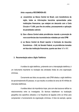 Relatório CPMI do Cachoeira parte 2