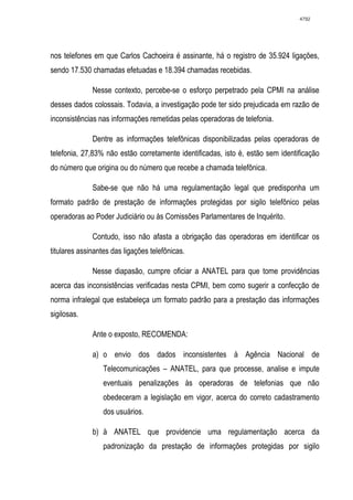 Relatório CPMI do Cachoeira parte 2