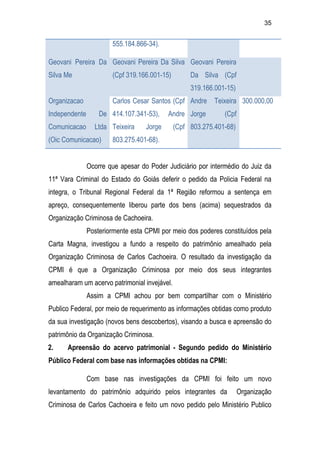 Relatório CPMI do Cachoeira parte 2