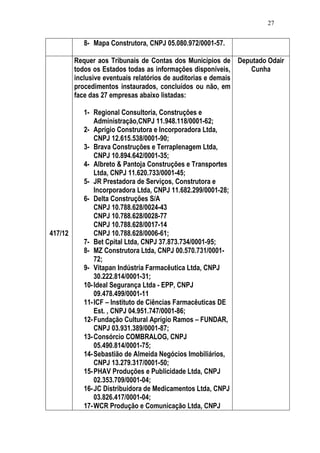 Relatório CPMI do Cachoeira parte 2